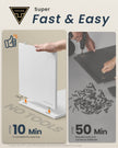 Slim Bedside Table Set of 2 – Wood – White – Toolless Assembly with Open Compartments and Drawer