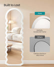Full Length Mirror – MDF – Cloud White – Irregular Wavy Design with Stand