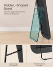 Full Length Standing Mirror – Aluminium Alloy – Ink Black – Rounded Corners, Tempered Glass