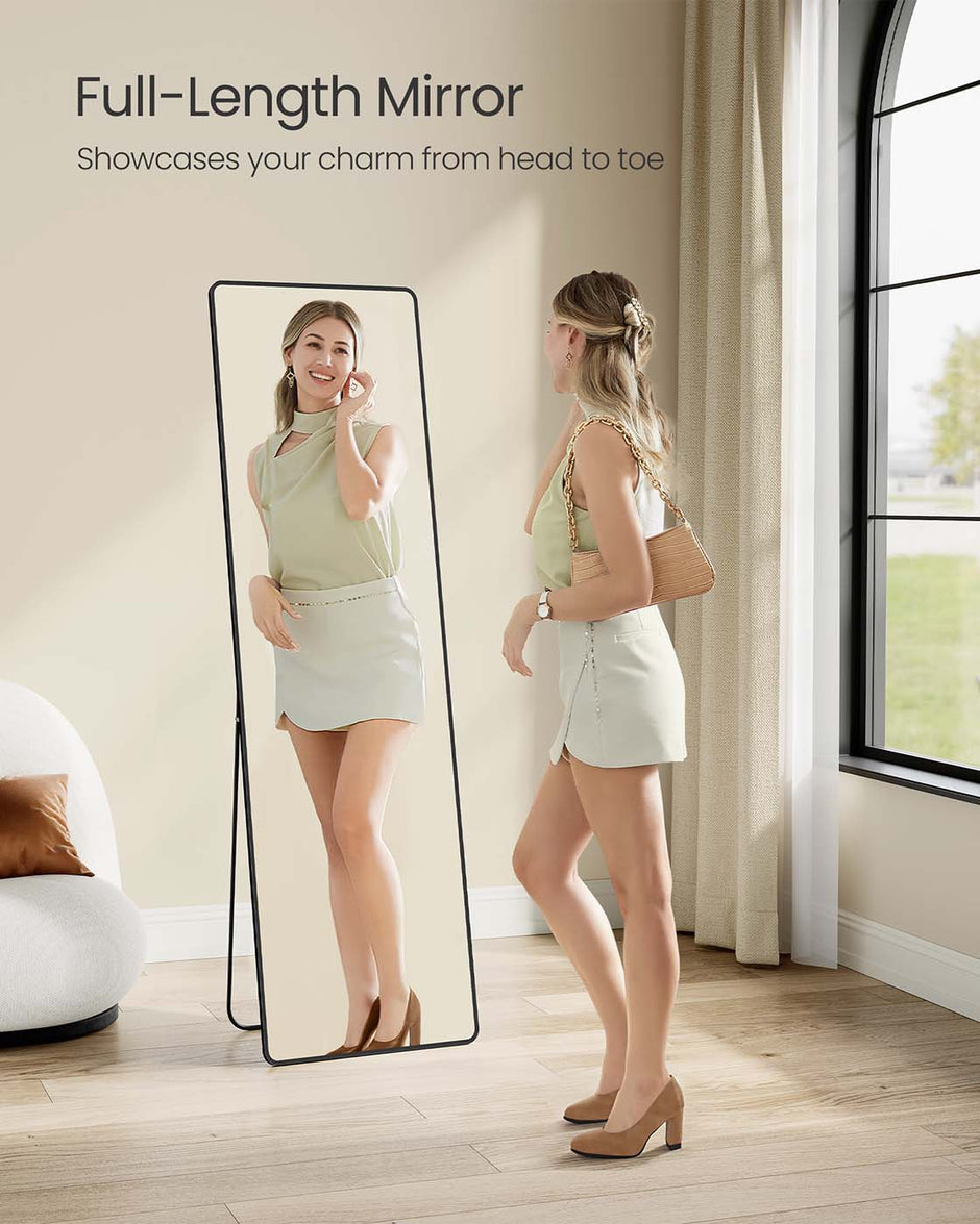 Full Length Mirror – Aluminium Alloy – Ink Black – Stand Accessory