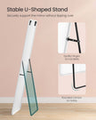 Full Length Mirror – Aluminium Alloy Frame – Matte White – Rectangular with Stand
