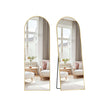 Full Length Mirror – Aluminium Alloy – Pale Gold – Arched with Stand