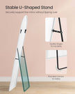 Full Length Mirror – Aluminium Alloy – Matte White – Arched Design with Stand