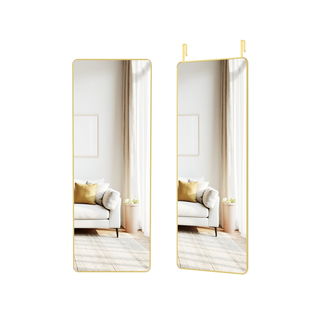 Full Length Mirror – Tempered Glass – Ink Black – Over the Door or Wall Mounted