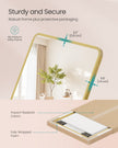 Full Length Mirror – Tempered Glass – Ink Black – Over the Door or Wall Mounted