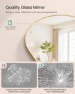Arched Full Body Mirror – Tempered Glass – Ink Black – Wall Mounted or Over the Door