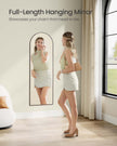 Arched Full Length Mirror – Tempered Glass – Ink Black – Over the Door or Wall Mounted