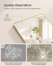 Full Length Mirror – Aluminium Alloy – Pale Gold – Rectangular with Stand