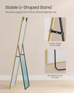 Full Length Mirror – Aluminium Alloy – Pale Gold – Rectangular with Stand