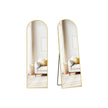 Full Length Mirror – Aluminum Alloy – Pale Gold – Arched with Stand