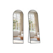 Full Length Mirror – Aluminium Alloy – Pale Gold – Arched with Stand