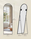 Full Length Mirror – Aluminium Alloy – Ink Black – Arched with Stand
