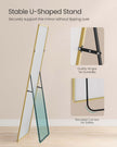Full Length Mirror – Aluminium Alloy – Pale Gold – Rectangle with Stand 165 x 60 cm
