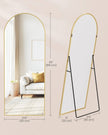 Arched Full Body Mirror – Aluminium Alloy – Ink Black – Tempered Glass with Stand
