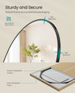 Arched Full Body Mirror – Aluminium Alloy – Ink Black – Tempered Glass with Stand