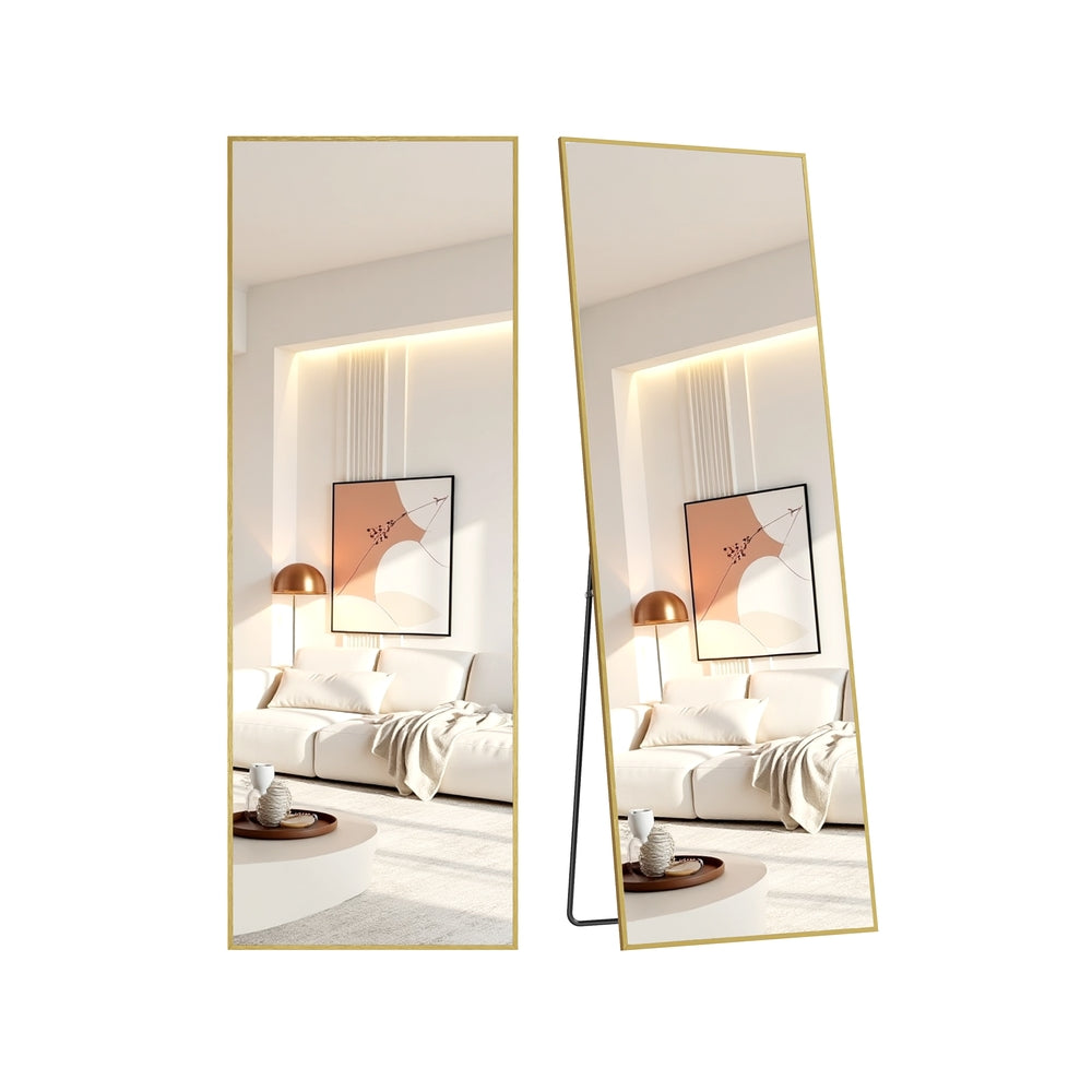 Full Body Mirror - 63L x 19.7W - Tempered Glass - Aluminium Alloy Frame - Standing Design