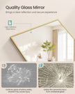 Full Body Mirror - 63L x 19.7W - Tempered Glass - Aluminium Alloy Frame - Standing Design