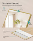 Full Body Mirror - 63L x 19.7W - Tempered Glass - Aluminium Alloy Frame - Standing Design