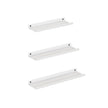 Set of 3 Floating Ledge Shelves – Metal – White – Versatile Industrial Design with Mounting Screws