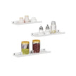 Set of 3 Floating Ledge Shelves – Metal – White – Versatile Industrial Design with Mounting Screws