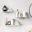 Metal Wall Shelves – White – Set of 3 – Versatile Floating Design for Trinkets and Decor