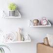 Metal Wall Shelves – White – Set of 3 – Versatile Floating Design for Trinkets and Decor