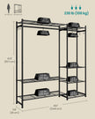 Open Wardrobe Clothing Rack - 7 Shelves - Steel - 2 Clothes Rails - Max Load 238 lb