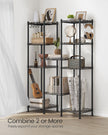 Bathroom Shelf – Metal – Black – Sturdy Design with Expandable Features and Removable Hooks