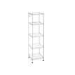 Bathroom Shelf – Metal – Silver – Sturdy Storage Rack with Removable Hooks and Expandable Design
