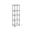 5-Tier Adjustable Metal Shelving Unit – Metal – Black – Wire Basket Design with Hooks and High Load Capacity