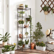 5-Tier Adjustable Metal Shelving Unit – Metal – Black – Wire Basket Design with Hooks and High Load Capacity