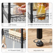 5-Tier Adjustable Metal Shelving Unit – Metal – Black – Wire Basket Design with Hooks and High Load Capacity