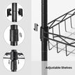 5-Tier Adjustable Metal Shelving Unit – Metal – Black – Wire Basket Design with Hooks and High Load Capacity