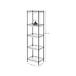 5-Tier Adjustable Metal Shelving Unit – Metal – Black – Wire Basket Design with Hooks and High Load Capacity