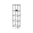 5-Tier Adjustable Metal Shelving Unit – Metal – Black – Wire Basket Design with Hooks and High Load Capacity