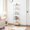 5-Tier Metal Storage Unit – Metal – Black – Adjustable Shelves with Hooks