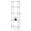 5-Tier Metal Storage Unit – Metal – Black – Adjustable Shelves with Hooks