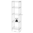 5-Tier Metal Storage Unit – Metal – Black – Adjustable Shelves with Hooks