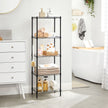 5-Tier Wire Shelving Unit – Metal – Black – Adjustable Shelves and Hooks, 100 kg Load Capacity