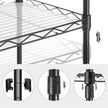 5-Tier Wire Shelving Unit – Metal – Black – Adjustable Shelves and Hooks, 100 kg Load Capacity