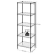 5-Tier Wire Shelving Unit – Metal – Black – Adjustable Shelves and Hooks, 100 kg Load Capacity