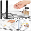 6-Tier Wire Shelving Unit – Metal – Ink Black – Adjustable Shelves with Shelf Liners and Hooks
