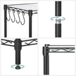 6-Tier Wire Shelving Unit – Metal – Ink Black – Adjustable Shelves with Shelf Liners and Hooks