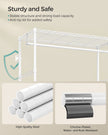 Clothes Rack – Metal and Fabric – Cloud White and Dove Grey – With Mesh Shelf and Drawers