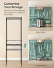 Portable Open Wardrobe – Metal – Ink Black – Heavy-Duty with Adjustable Shelves and Hooks