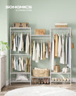 Dividable Open Portable Wardrobe – Metal – Cloud White – Adjustable Shelves and Hanging Rails