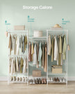 Dividable Open Portable Wardrobe – Metal – Cloud White – Adjustable Shelves and Hanging Rails