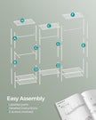 Dividable Open Portable Wardrobe – Metal – Cloud White – Adjustable Shelves and Hanging Rails