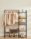 Open Wardrobe – Metal – Ink Black – Freestanding with Storage Shelves