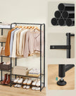 Open Wardrobe – Metal – Ink Black – Freestanding with Storage Shelves
